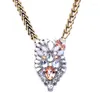 Подвесные ожерелья с разбайлькой ожерелье Кристалл для женщин Эст богемия мода Оптовая колянка длинные золотые украшения
