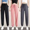 Pantalones capri de talla grande para mujer, ropa de calle Harajuku para mujer, pantalones de chándal informales finos de verano con pies holgados deportivos