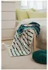 Couvertures Simple rayé couleur assortie doux tricoté couverture maison drapé décoration canapé épaissi vert