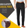 Herrbyxor Hög stretch Mens Classic Pants Spring Summer Casual Pants High midjebyxor Business Casual Pants Drop 230313