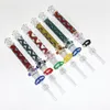 Narguilés 10mm ensembles de nectar de fumée Tubes de paille en verre coloré avec collecteur d'eau en métal clou/quartz