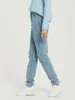 Dames jeans wixra basic soft pants harem vrouwelijk recht allemaal match hoge taille femme long denim voor vrouwen plus maat 230313