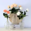 Flores decorativas grinaldas 7pcs/lote flores artificiais decoração rosa flores de seda floral látex toque real rosa casamento buquê diy home party Flowers 230313