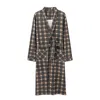 Men's Robes Spring Autumn Plaid Bathrobe Men Sleep Top Kimono Robes For Male Full Pure Cotton Long Bath Robe Bride Robe Dressing Gown M-4XL 230313