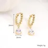 Hoop Earrings 5 Pairs Elegant Temperament Cubic Zircon Crystal Trendy Water Drop Ear Dangler Birthday Present