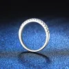 Pietre per anello da donna S925 Anello in argento sterling placcato platino con moissanite Semplice anello con diamante pieno in moissanite a 22 punti