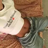 Kadın Tshirt Kawaii Bebek Tee Kısa Kollu Vintage Grafik Peri Çöp Aksesuarı Y2K Giysileri Kırpılmış Üst O Boyun 230311