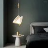 Pendant Lamps Post Modern Luxury Butterfly Pendent Lamp Bedroom Beside Hallway Bar Counter Lights Design Creative LED Lighting Fixture