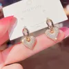 Dangle Earrings Sweet Temperament Women's Flash Drill Love Ear Buckle Small Delicate Simplicity Iuxurious Inlaid Brick Jewelry