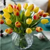 Flores decorativas grinaldas de alta simulação pU tulip simulação flor decoração caseira