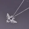 Chains Hollow Out Stainless Steel Pendant Royal Bee Necklace For Women Men 2023 Jewelry Statement Male Chain Couple Gift Party