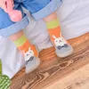 Premiers marcheurs Chaussettes de sol antidérapantes pour bébé Chaussures Semelles en caoutchouc souple Chaussons épais pour tout-petits de dessin animé d'hiver