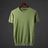 Herren T-Shirts Sommer S Männer Eis Seide Pullover Tops Kurze Ärmel Strickpullover Weben Hochwertige Straßenkleidung O Neck T-Shirt L27 230313