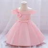 Vestidos de menina vestido de noiva arco nascido em batismo da princesa criança festa de aniversário crianças batismo roupas de bebê vestidos de verão vestidos