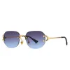 Luxur Designer Fashion Solglasögon 20% rabatt på 2A365 Fashionabla små ramar personlig metallramlös trend