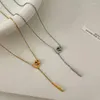 Catene Moda Collana a catena quadrata retrò Gioielleria iniziale per donna Accessori per collo di qualità di lusso Regalo Fidanzata