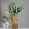 Decorative Flowers LuanQI Eucalyptus Tree Branch 4 Forks Money Leaf Simulation Artificial Nordic Wedding Home Decoration Plants