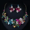 Wedding Jewelry Sets Zlxgirl jewelry Classice Fashion womens wedding jewelry sets colorful Enamel flower necklace with earring accessory 230313