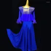 Stage Wear Ballroom Dress Standard American Smooth Waltz Tango Robes Plume Robe Mq239