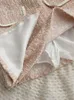 Gonne Pantalones Gonne di tweed Donna Colore a contrasto Perline A-line Dolce Autunno Inverno Faldas Moda coreana Elegante Retro Jupe Femme 230313