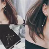 Stud Earrings Ahmed Jewelry Korea Brand Fashion Asymmetry Bijoux Five-pointed Star Pearl Bar Earring Lady Ear Jacket Wholesale