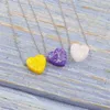 Подвесные ожерелья Opal Love Heart Ожерелье Золото серебряное цветовое колвочки пара мужаер из нержавеющей стали Кокер для женщин свадьба свадьба