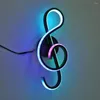 Wall Lamp Musical Note LED Lamps Nordic Simple RGB Shaped Bedside Spiral Night Light Living Room Bedroom Lighting Decoration