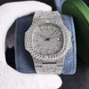 Full Diamond Mens Watch Automatyczne mechaniczne mechaniczne zegarki Business Wristwatch Sapphire Waterproof 50m Super Luminous Straintwatches 40 mm Montre de Luxe