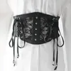 Ceintures femmes à lacets en cuir PU Cummerbunds robe ceinture élastique ceinture Corset ceinture