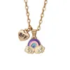 Faahion Best Friends Rainbow Heart Pendant Necklace Designer for Children Alloy Gold Chain South American BFF Pendants Necklaces Short Choker Friendship Jewelry