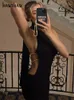 الفساتين غير الرسمية Hawthaw Women Party Club Birthday Bodycon Streetwear Black Long Dress Summer Closeale Thoseale Motors for Business 230313