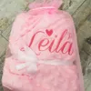 Coperte Fasce Nome Personalizzato Coperta in pile rigonfio per bambini Fai da te Personalizzato Culla Lettino Passeggino Fascia per regalo di compleanno nato Presente 230311