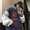 Kurtki damskie gotyckie bioder w paski w paski łatkowy kurtka baseballowa kurtka baseballowa duże zimowe ubrania wierzchnia odzież damska harajuku koreańska moda