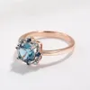 خواتم الزفاف 925 الجنيه الاسترليني Silver Topaz Ring التي تم إنشاؤها Gemstone Rose Gold مطلي للنساء فتيات هدايا الذكرى السنوية الرقيقة الفاخرة المجوهرات الفاخرة 230313