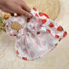 Dog Apparel Floral Pets Dress Bow Princess Dresses Skirt Snap Style Small Fresh Strawberry Fruits Skirts Puppy Spring Summer Clothing