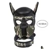 Party Masks Fashion Dog Mask Puppy Cosplay FL Hoofd voor gevoerde latex rubberen rollenspel met oren 10 kleur 220715 drop levering home ga dhlye