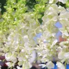 Fleurs décoratives Couronnes Pratique Boutique Artificielle Soie Glycine Vigne Ratta Soie Suspendue Fleur De Mariage Décor 6 Pièces Blanc 230313