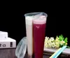 600 ml herzförmige doppelteilige Tasse transparenter Kunststoff-Einwegbecher mit Deckel Milchtee-Saftbecher für Liebhaberpaar SN5180