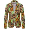 Men's Suits 16 Colors Flower Blazers National Style Leisure Suit Men's Single Breasted Casual Jacket Coat M-3XL