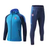 Cagliari Calcio Survêtements pour hommes sports de plein air vêtements d'entraînement chauds sport de loisirs fermeture éclair complète avec casquette costume de sport à manches longues