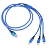 Cables USB 3 en 1 de 120cm, Cable de sincronización de datos Micro USB-C de carga rápida para HTC Xiaomi 12 11 Huawei Samsung, Cable de carga para teléfono móvil