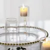 Świecowe uchwyty filar przezroczyste uchwyt Glass Nordic Style romantyczny stolik kawy Wedding Farolillo Vela Decor ZP50ZT