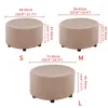 Chair Covers Spandex Round Cover Elastic Footrest Ottoman Stool Slipcover Footstool Protector For Furniture Living Room