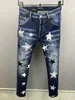 DSQ PHANTOM TURTLE Jeans da uomo Classico Moda Uomo Jeans Hip Hop Rock Moto Uomo Design casual Jeans strappati Jeans skinny denim effetto consumato 6134