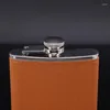 Kalça Şişeler 8oz 2 Portable Flagon Flask Seti Viski Votka Şarap Potu Alkol Açık Hava İçme Şişesi için Filtre Deri