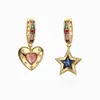 Boucles d'oreilles pendantes pour femmes, Style coréen, Kawaii, cœur rose, étoile bleue, déclaration de styliste, opale caméléon, bijoux lesbiens, 2023