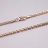 Chains Au750 Real 18K Rose Gold Chain Neckalce For Women Female 1.8mmW Hollow Wheat Choker Necklace 16''L Jewelry