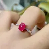 Klaster pierścionków Naturalny birmański rubinowy pierścionek Japończyk i koreański lekki luksusowy trend modowy Nisza damska dam
