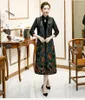 Sukienki robocze Aodai w średnim wieku i starsze eleganckie eleganckie kobiety z krótkim rękawem aksamitne dwuczęściowe garnitur Cheongsam Dress Mash