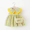 Robes fille 2023 tenues d'été enfant en bas âge né bébé vêtements fleurs mignonnes sans manches coton imprimé princesse robe de plage chapeau de soleil